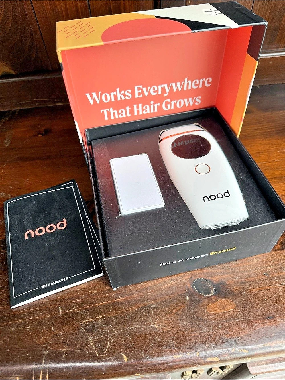 nood The Flasher v2.0 IPL Hair Removal Device White & Black Like New